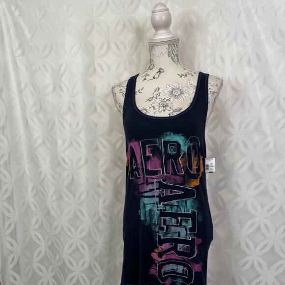 Aeropostale Blue Watercolor Tank top Size XXL NWT - Picture 7 of 7